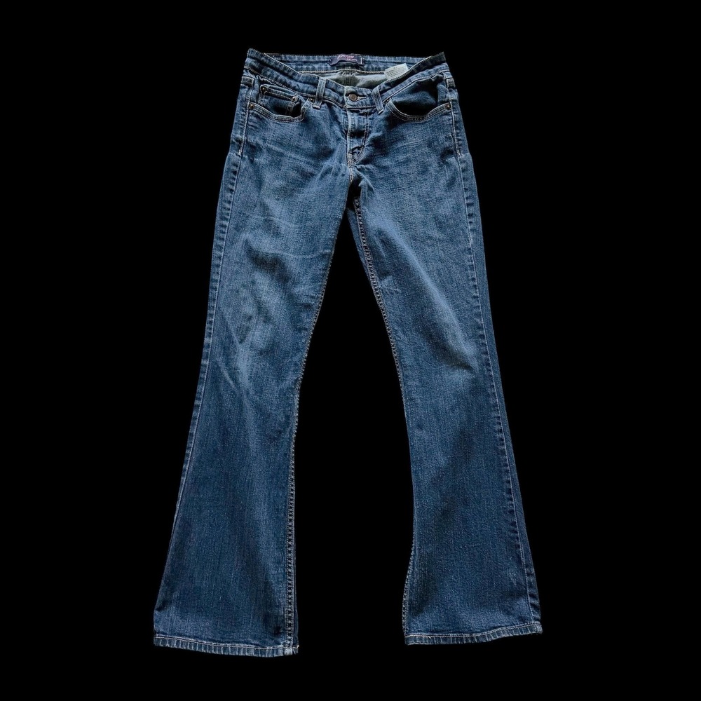 Levis 518 Superlow Bootcut Jeans Dark Wash Blue Denim Size 7M Low Rise Flare